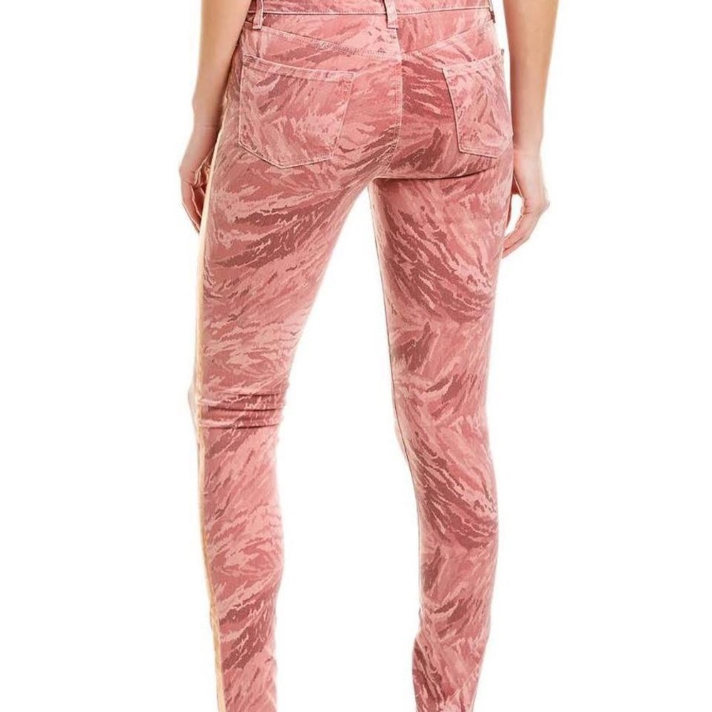 Rose gold racing stripe pink camo skinny jeans